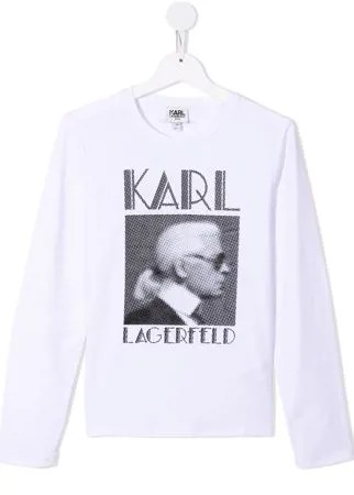 Karl Lagerfeld Kids футболка с длинными рукавами и принтом