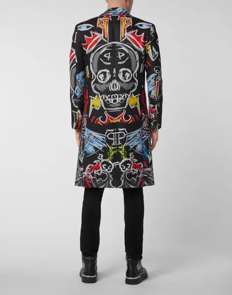 Длинное пальто Аньелли Philipp Plein, серый