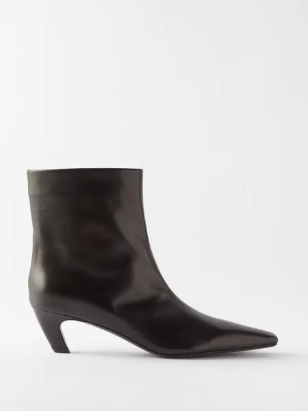 Кожаные ботинки arizona 45 с квадратным носком Khaite, черный