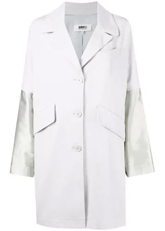MM6 Maison Margiela двубортное пальто с контрастными рукавами