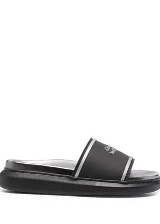 Alexander McQueen шлепанцы на платформе с логотипом