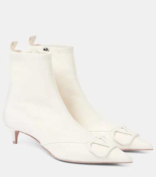 Ботильоны кожаные VLogo Signature 40 Valentino Garavani, слоновая кость