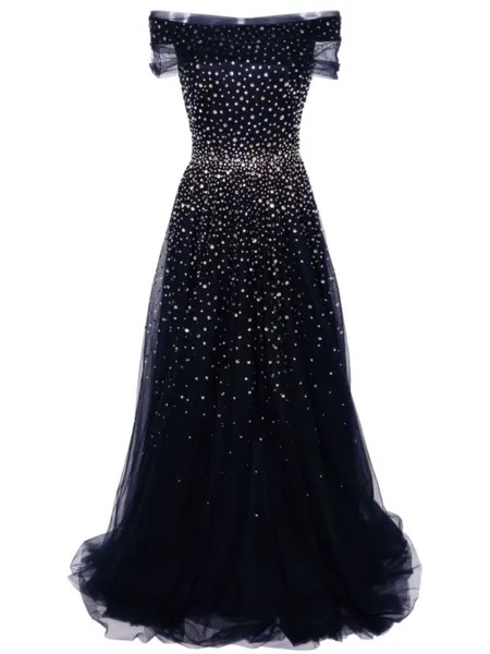 Jenny Packham платье Shayla с кристаллами, синий