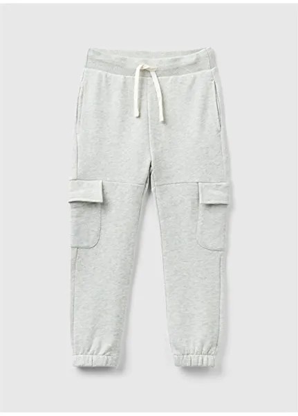 Спортивные штаны Elastic Leg серого меланжевого цвета для мальчиков 3J68CF04S Benetton, серый меланж