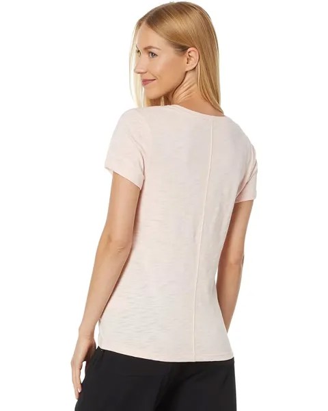 Футболка Lilla P V-Neck Short Sleeve Back Seam Tee, цвет Pink Blossom
