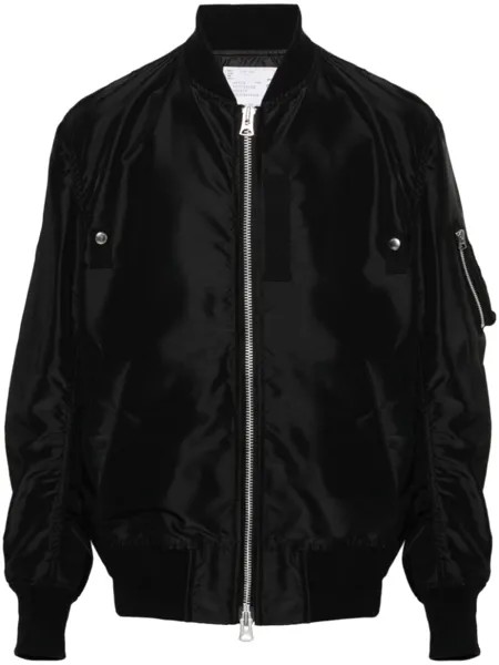 Sacai бомбер на молнии, черный