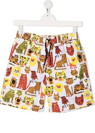 Stella McCartney Kids плавки-шорты с леопардовым принтом
