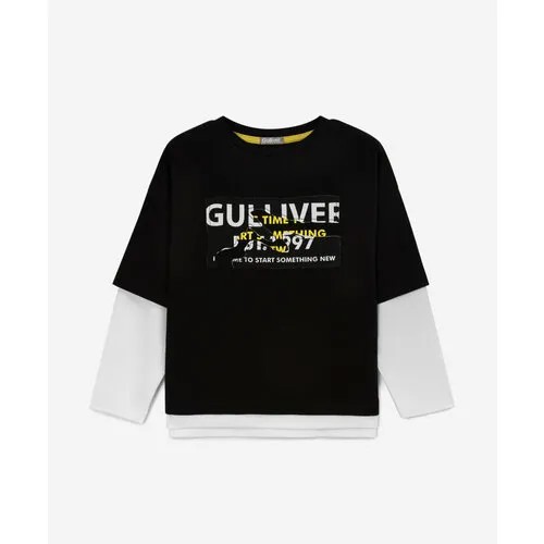 Лонгслив Gulliver, размер 134, черный