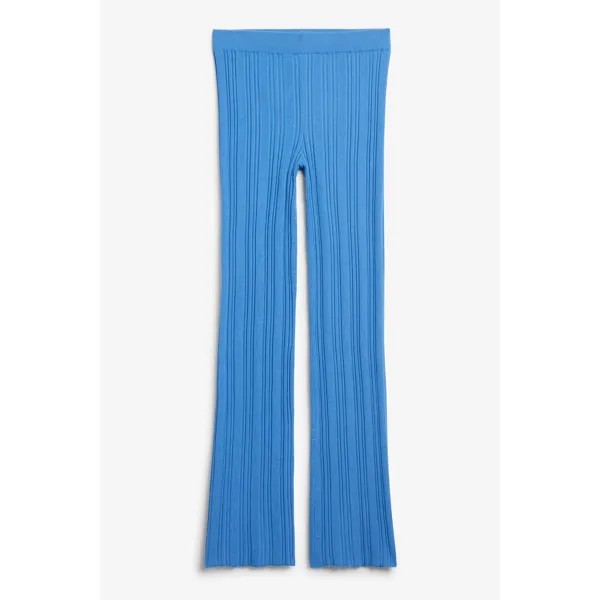 Брюки Monki Regular Waist Rib Knit, ярко-голубой