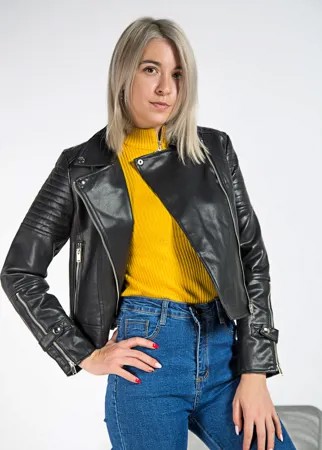 Куртка женская к/з Aftf Basic W2036 (M, Черный)