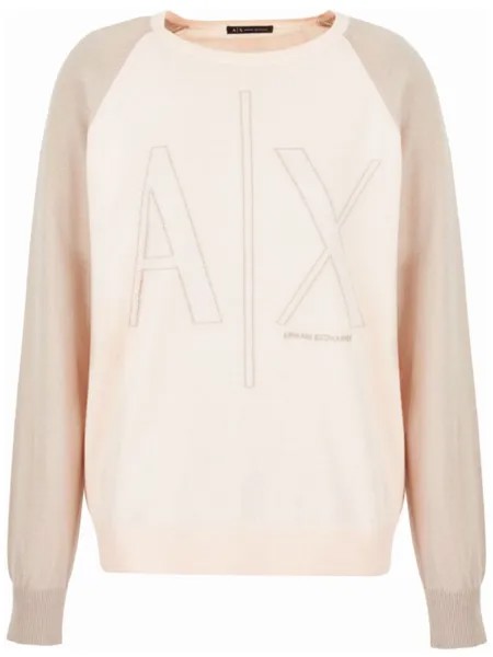 Armani Exchange джемпер тонкой вязки, нейтральный цвет