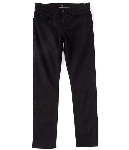 Джинсы узкого кроя из эластичного денима Hugo Boss BOSS Delaware, черный