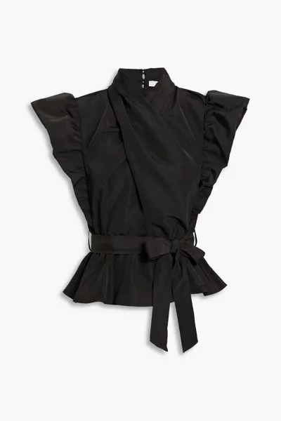 Топ Brynn с вырезом и баской Derek Lam 10 Crosby, черный