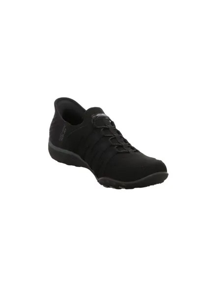 100593/BBK Женские кроссовки Breathe-Easy-Roll-With-Me тапочки VEGAN черные SKECHERS, черный