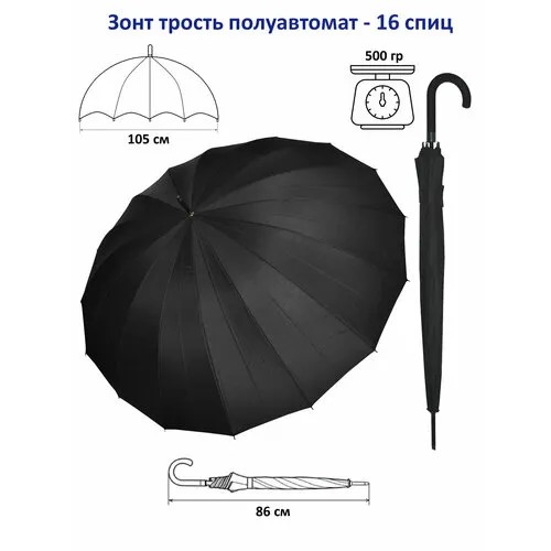 Зонт-трость MIZU, черный