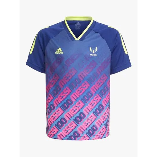 Футбольная футболка adidas для мальчиков, размер 128, синий