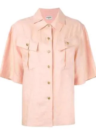 Chanel Pre-Owned рубашка с плиссированным воротником