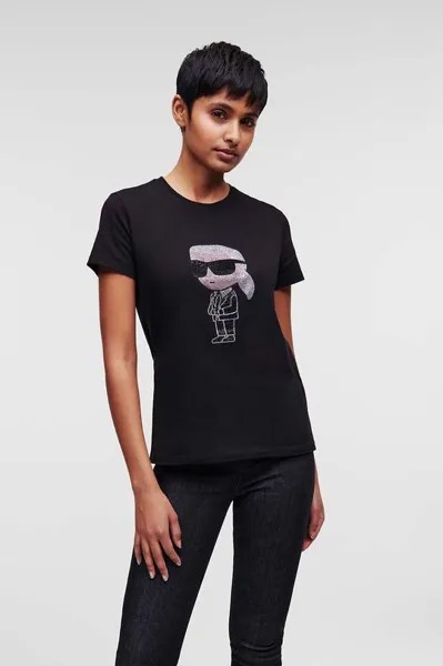 Хлопковая футболка Karl Lagerfeld, черный
