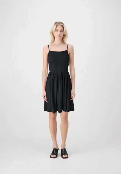 Платье из джерси Smocked Mini Dress GAP, черное