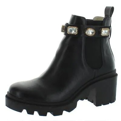 Ботинки челси Steve Madden Womens Amulet с украшением на блочном каблуке Туфли BHFO 0898
