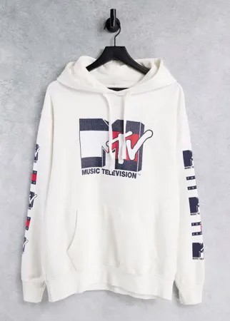 Белый худи в стиле унисекс Tommy Jeans X MTV