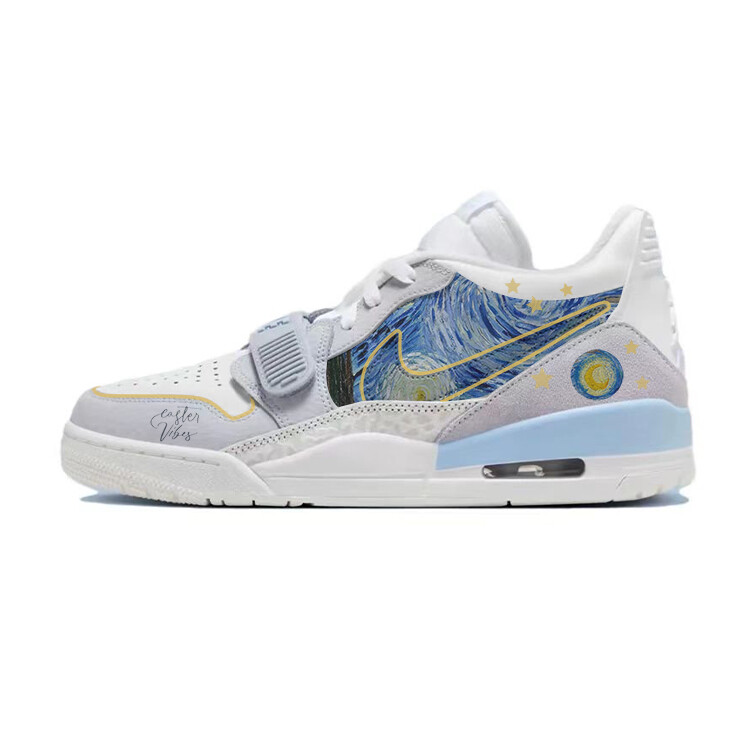 Кроссовки Jordan Legacy 312 Vintage Basketball Shoes Men Low-top White/Blue/Gray, белый/синий/серый