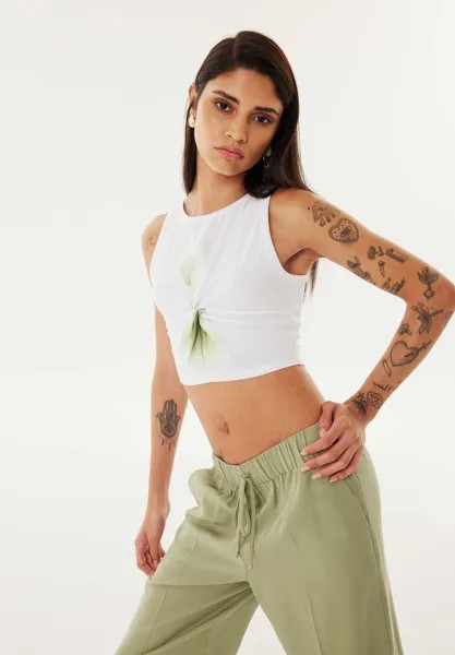 Топ Slim Fit Crop Twist, цвет морской волны
