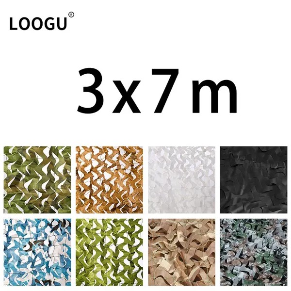 Камуфляжные сетки LOOGU 3 м X 7 м, усиленные сети 3*7 м 3x7 м 3x7 7x3 7x3 м 7*3 м, черные, белые, бежевые, пустынные садовые украшения, лесные, синие