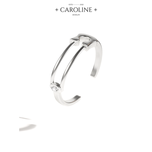 Кольцо Caroline Jewelry, безразмерное, серебряный