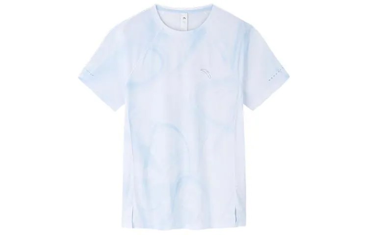 Футболка для бега, женская, цвет Water Cloud Blue / с принтом Anta
