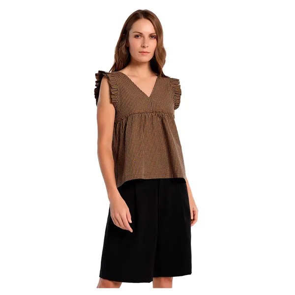 Платье Victorio & Lucchino Top Vichy Ruffles, коричневый