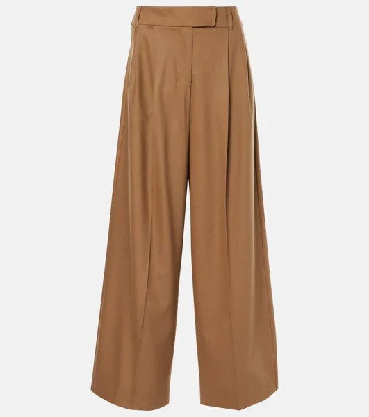 Широкие брюки из шерстяной фланели Кармен 'S Max Mara, цвет cammello new