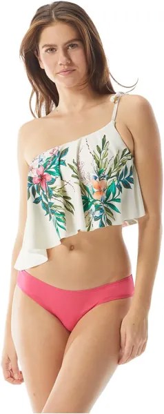 Купальный топ Vince Camuto Pacific Grove One Shoulder Asymmetrical Tankini Top, слоновая кость