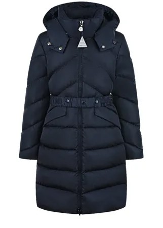 Синее стеганое пальто-пуховик Moncler детское