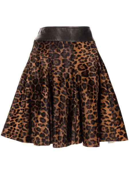 Alaïa Pre-Owned юбка 2000-х годов с леопардовым принтом