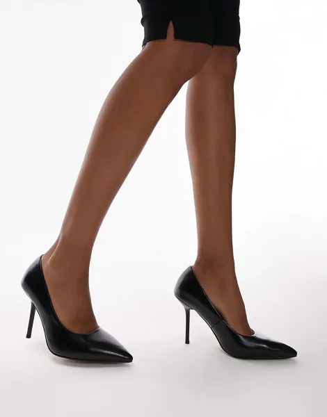 Черные лакированные туфли-лодочки Topshop Wide Fit Erin