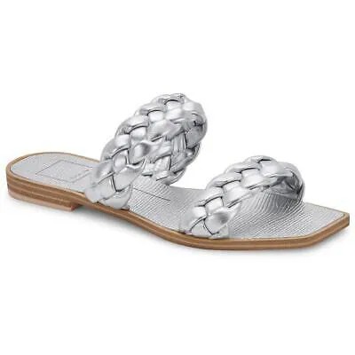 Женские сандалии на плоской подошве Dolce Vita Indy Silver Flat Slides Shoes 9 Medium (B,M) BHFO 0668