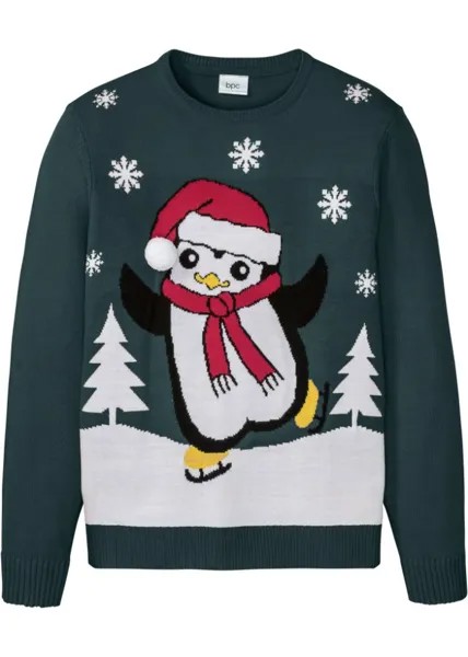 Мужской рождественский свитер Bpc Bonprix Collection, зеленый