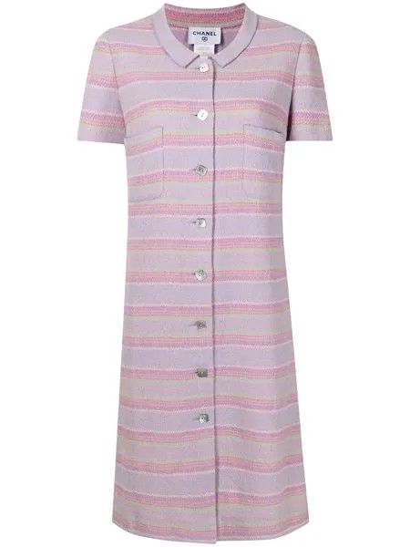 Chanel Pre-Owned полосатое платье 2000-х годов на пуговицах