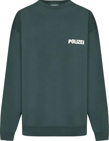Толстовка Vetements Polizei Sweatshirt 'Police Green', зеленый