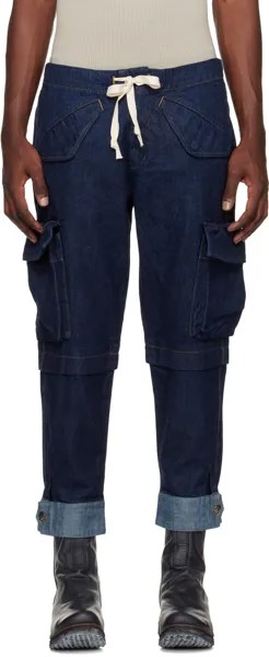 Синие джинсы-карго Greg Lauren
