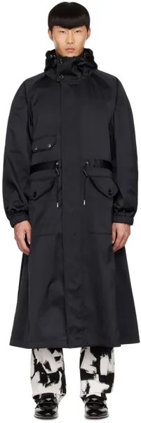 Черное пальто из полиэстера Alexander McQueen