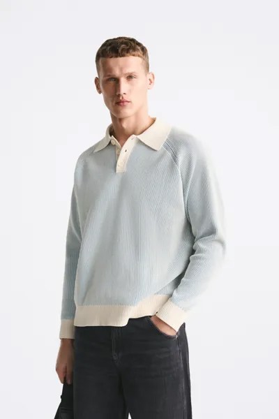Лонгслив мужской ZARA 04938402 голубой M (доставка из-за рубежа)