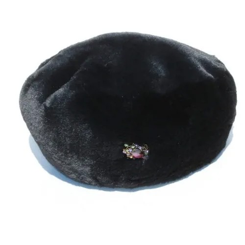 Берет шлем  зимний, подкладка, размер 58 - 59, черный