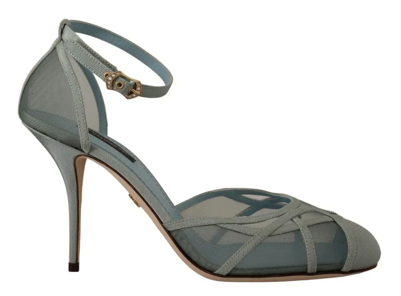 DOLCE - GABBANA Shoes Синие босоножки на каблуке с ремешком на щиколотке из сетки EU39 / US8,5 Рекомендуемая розничная цена 1000 долларов США