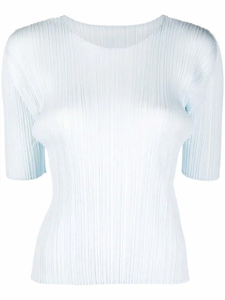 Pleats Please Issey Miyake плиссированная блузка с короткими рукавами