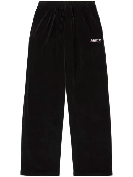 Balenciaga спортивные брюки с вышитым логотипом, черный