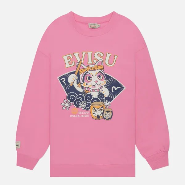 Женская толстовка Evisu Cat Drumming Printed розовый, Размер M