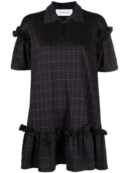 Viktor & Rolf платье мини в клетку, черный