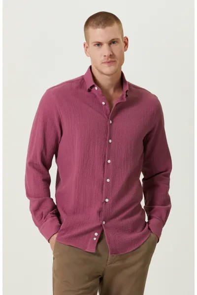 Сливовая рубашка без карманов Network, фиолетовый
